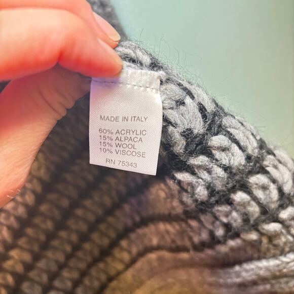 Berretti Made in Italy Chunky Knit Open Front Cardigan Vest | Size Large - Picture 4 of 7